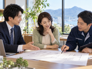 建物管理チームの清掃計画会議のイメージ