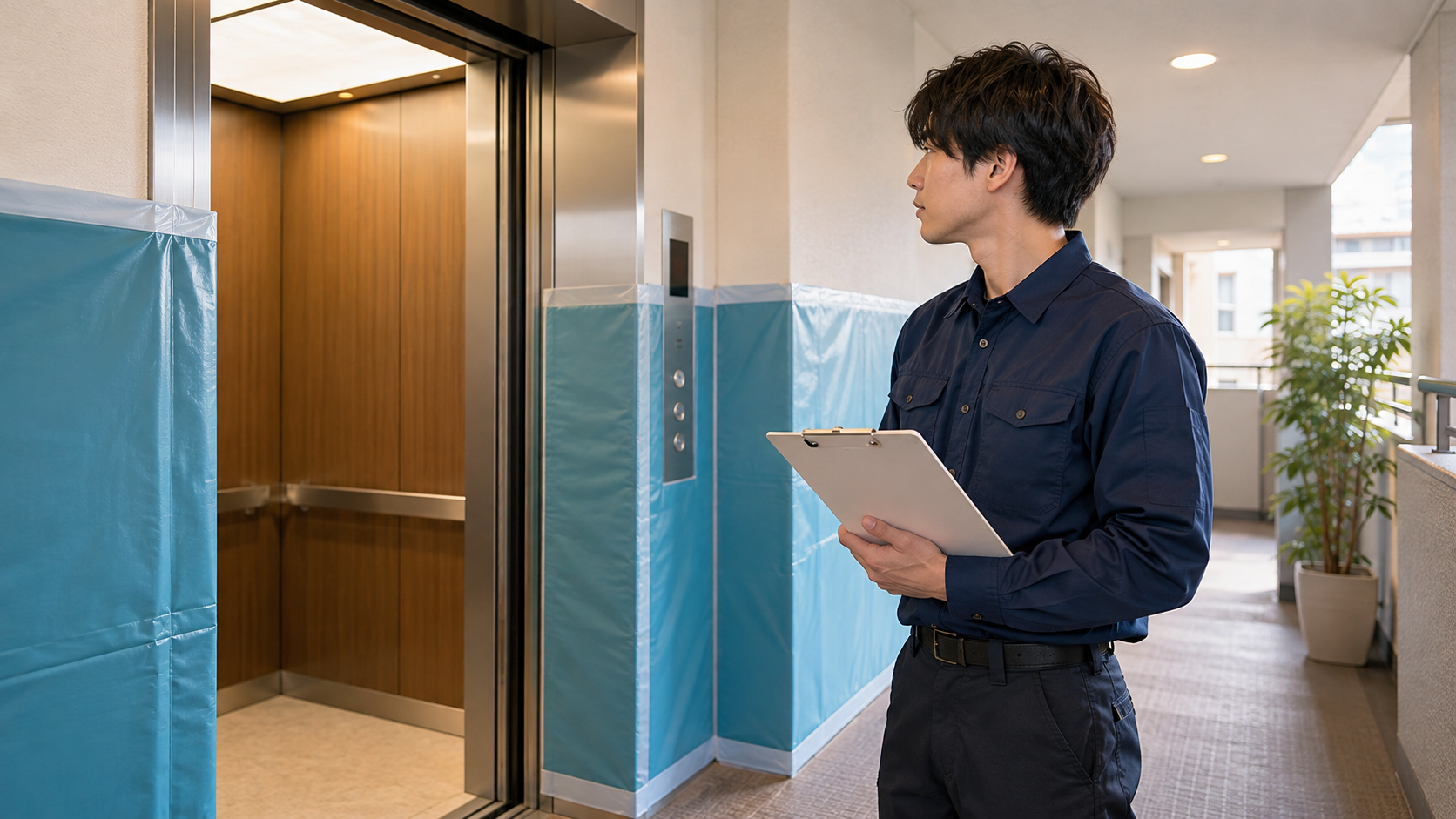 マンション清掃のエレベーター計画のイメージ